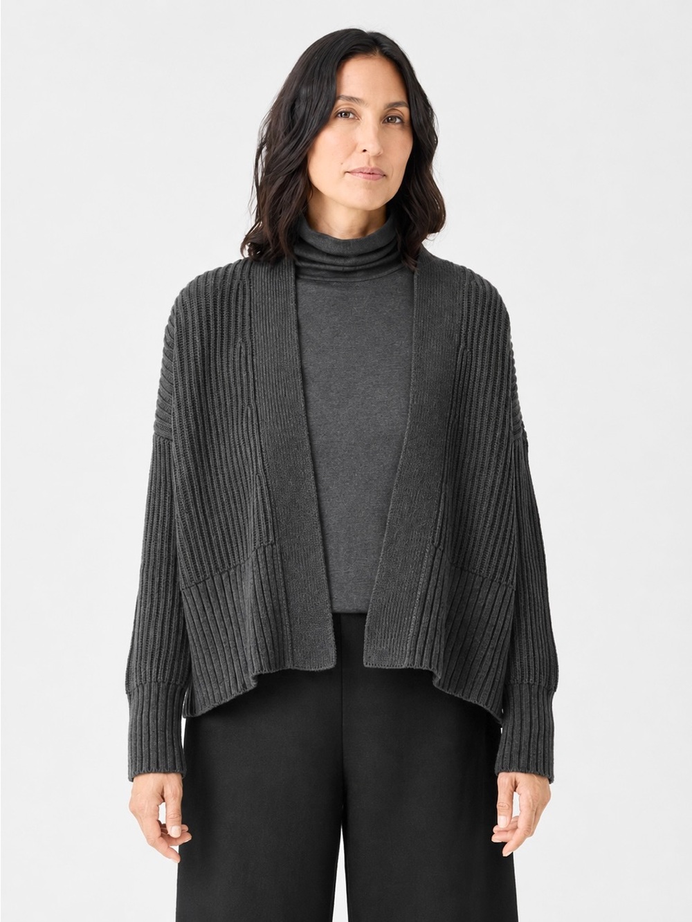 Eileen Fisher Cotton and Recycled Cashmere Cardigan , sz : small